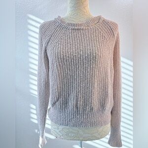 Free People Linen Cotton Nylon Distressed Sweater XS Oversized